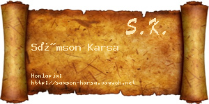 Sámson Karsa névjegykártya